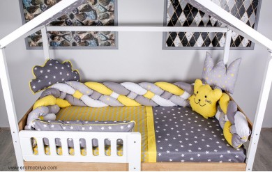 Sarı Örgü Montessori Uyku Seti