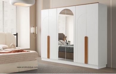 Asya 6 Kapılı Mdf Gardırop