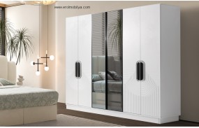 Manolya 6 Kapılı Mdf Gardırop